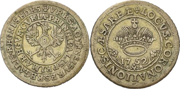 Ratszeichen zu 8 Mark 1752 Aachen, Timbres & Monnaies, Monnaies | Europe | Monnaies non-euro, Envoi