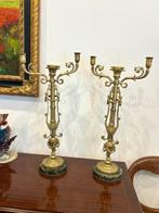 Kandelaber Set grote kandelaars met 3 lichten. (2) - Brons,