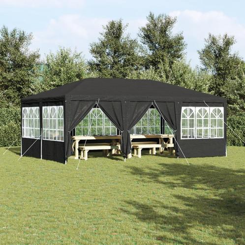 vidaXL Feesttent met 10 Zijwanden in Antraciet 6x4 m PE, Tuin en Terras, Partytenten, Nieuw, Verzenden