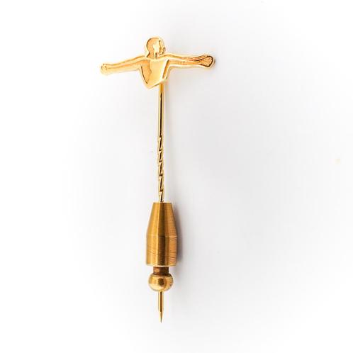 Gouden reversspeld, dasspeld | Akzonobel (vintage) (vintage), Handtassen en Accessoires, Broches, Overige kleuren, Gebruikt, Goud