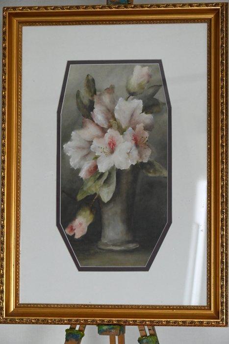 Margaretha Roosenboom (1843-1896) - Azaleas in een tinnen, Antiek en Kunst, Kunst | Schilderijen | Klassiek