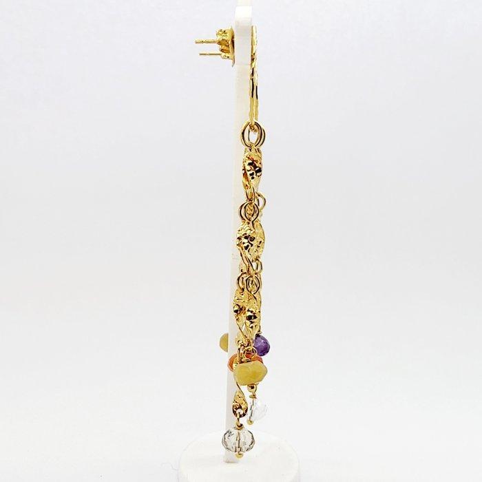 Oorbellen - 18 karaat Geel goud Quartz, Handtassen en Accessoires, Oorbellen