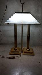 Tafellamp - Verguld messing, Opaline glas - Bouilotte-lamp, Antiek en Kunst