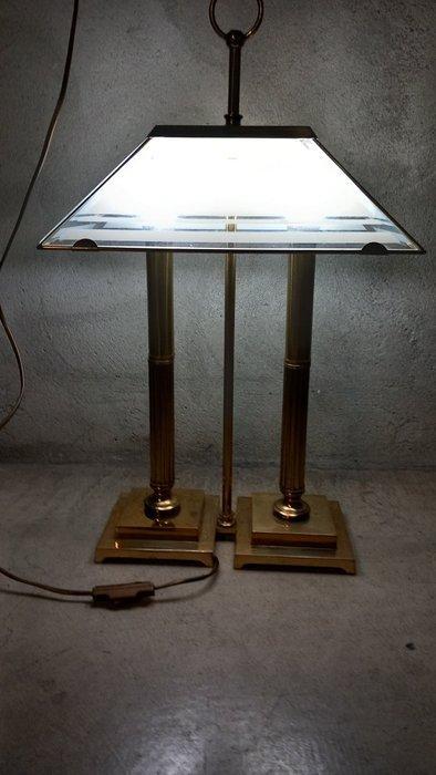 Tafellamp - Verguld messing, Opaline glas - Bouilotte-lamp, Antiek en Kunst, Curiosa en Brocante