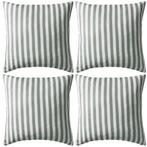 vidaXL Buitenkussens 45x45 cm gestreept grijs 4 st, Huis en Inrichting, Woonaccessoires | Kussens, Verzenden, Nieuw