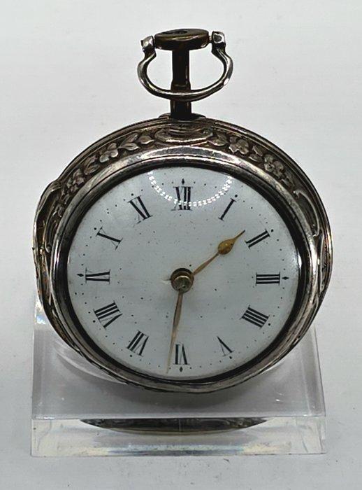 J. Staples Odiham - Silber Repousee Sackspindeluhr -, Handtassen en Accessoires, Horloges | Heren