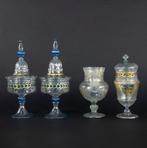 Murano - Beker (4) - Muranoglas - Mondgeblazen dekselbekers