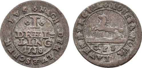 1 Dreiling 1738 Cps Lauenburg Georg Ii 1727-1760, Timbres & Monnaies, Monnaies | Europe | Monnaies non-euro, Envoi