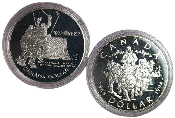 Canada. 1 Dollar 1994 - 1997 (Canada–U.S.S.R. Hockey Series, Postzegels en Munten, Munten | Europa | Niet-Euromunten