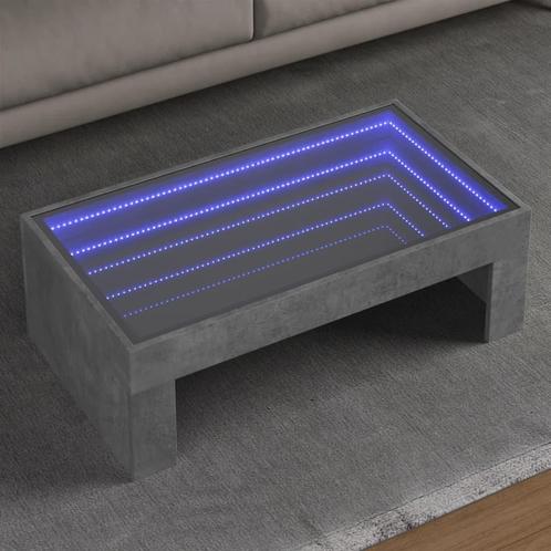 vidaXL Salontafel met Infinity LED 90x50x30 cm betongrijs, Huis en Inrichting, Tafels | Salontafels, Nieuw, Verzenden