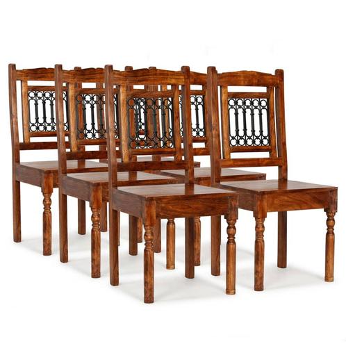 vidaXL Eetkamerstoelen 6 st massief hout klassiek, Huis en Inrichting, Stoelen, Nieuw, Verzenden