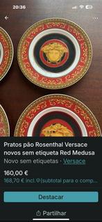 Rosenthal, Versace - Versace - Bord (4) - Red Medusa -, Antiek en Kunst