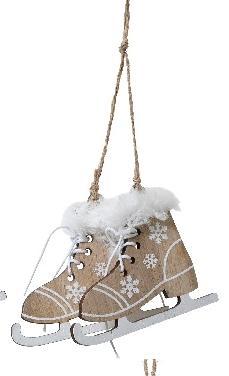 Hanger houten schaatsen – naturel 8 cm figuurtjes voor, Hobby en Vrije tijd, Knutselen, Nieuw