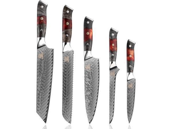 Veiling - Messerhai 5dlg Messenset Damascus 67L Oribu, Huis en Inrichting, Keuken | Keukenbenodigdheden