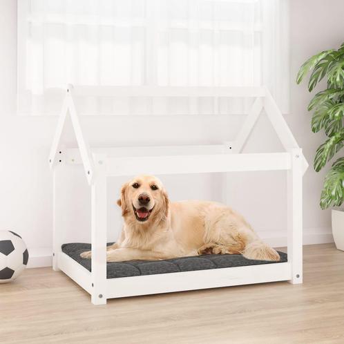 vidaXL Hondenbed 81x60x70 cm massief grenenhout wit, Dieren en Toebehoren, Honden-accessoires, Nieuw, Verzenden