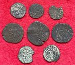 Koninkrijk Spanje. Lote de8 monedas españolas medievales y