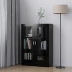 vidaXL Vitrinekast 82,5x30,5x115 cm bewerkt hout zwart, Huis en Inrichting, Kasten | Boekenkasten, Verzenden, Nieuw