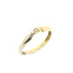 Bicolor gouden solitair ring met diamant; 0,04 ct. | Heren, Handtassen en Accessoires, Ringen, Gebruikt, Overige kleuren, 20 of groter