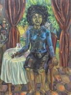 École européenne (XX) - Femme en bleu - NO RESERVE