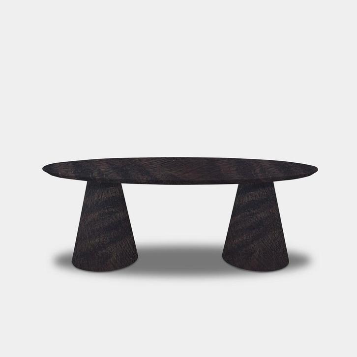 Tafel Ovaal Eikenhout  Set Kegelpoot  240x110, Huis en Inrichting, Tafels | Eettafels