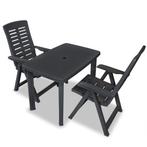 vidaXL Ensemble de bistro 3 pcs Plastique Anthracite, Jardin & Terrasse, Verzenden, Neuf