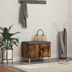 vidaXL Hallenbank met kussen met plank Gerookte Eik 60 x 38, Verzenden, Nieuw