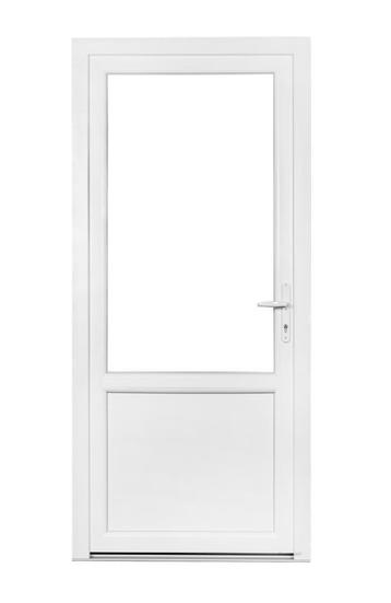 PVC Kunststof Deur wit 2/3,  1/2 glas b98xh204 b98x h215, Ophalen of Verzenden, Buitendeur