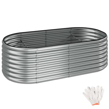 tectake Hoge plantenbak Flormma, 942l, verzinkt, 200x100x60c, Verzenden