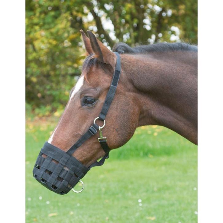 Graasmasker muilkorf full warmbloed - eetrem nylon, zwart -, Dieren en Toebehoren, Paarden en Pony's | Overige Paardenspullen