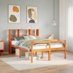 vidaXL Bed met boekenkast zonder matras hout wasbruin, Huis en Inrichting, Slaapkamer | Bedden, Verzenden, Nieuw
