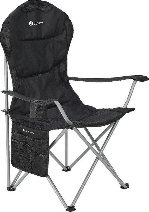 Tweedekans | Campingstoel / Vouwstoel Lido - Zwart - Incl., Tuin en Terras, Tuinsets en Loungesets, Ophalen of Verzenden