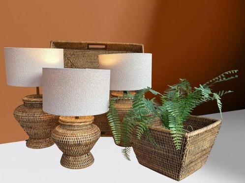 Superb Rattan x 5 piece lot - Tafellamp (5) - Rattan - 1, Antiek en Kunst, Kunst | Designobjecten