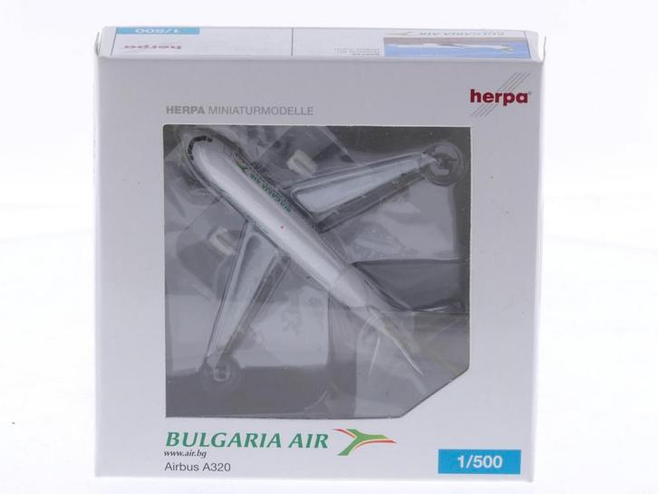 Schaal 1:500 Herpa 504744 Airbus A320 Bulgaria Air Reg. L..., Hobby en Vrije tijd, Modelbouw | Vliegtuigen en Helikopters, Zo goed als nieuw