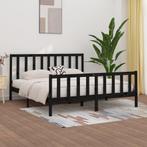 vidaXL Bedframe massief hout zwart 200x200 cm, Huis en Inrichting, Slaapkamer | Bedden, Verzenden, Nieuw
