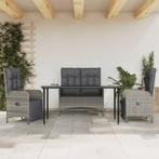 vidaXL 4-delige Tuinset met kussens poly rattan grijs, Tuin en Terras, Verzenden, Nieuw, Tuinset