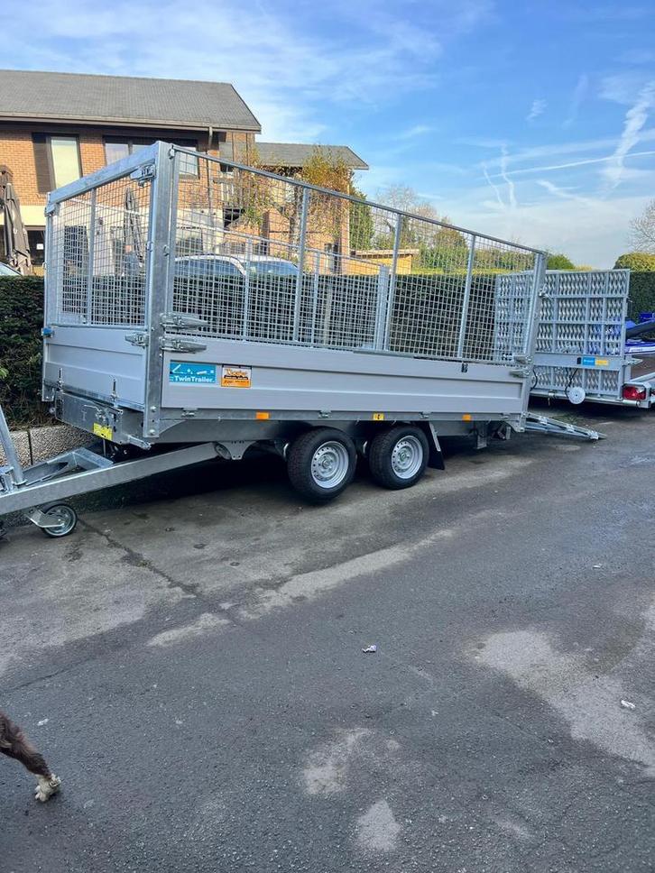 TwinTrailer **Kipper en machine trailer in één!**, Auto diversen, Aanhangers en Bagagewagens, Nieuw, Ophalen