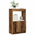 vidaXL Hoge kast 63x33x100 cm bewerkt hout oud houtkleurig, Verzenden, Nieuw