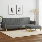 vidaXL Canapé-lit à 2 places avec repose-pied gris foncé, Verzenden