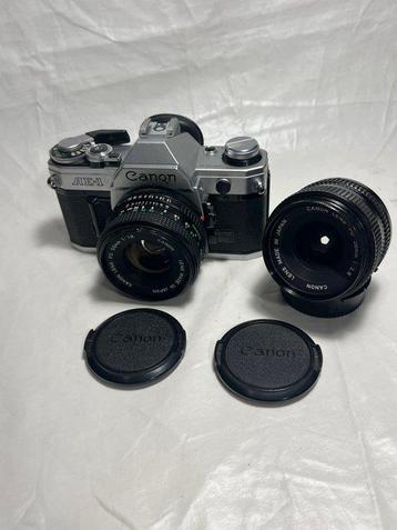 Canon AE-1 + 50 mm 1.8 + 28 mm 2.8 lens Appareil photo beschikbaar voor biedingen