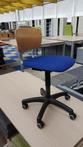 Bureaustoel houten kinder bureaustoel EROMES blauw