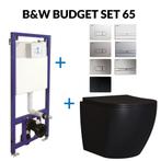 Toiletset Budget 65 Mudo Mat zwart Met B&W Drukplaat, Overige typen, Ophalen of Verzenden