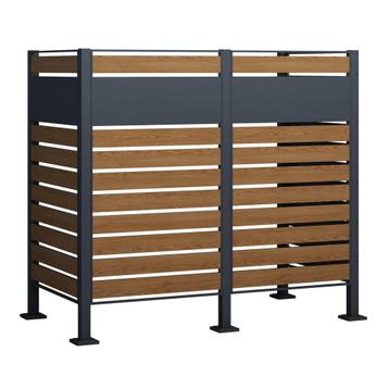 Kliko ombouw - 2 containers - 171x89x150cm - antraciet ho... beschikbaar voor biedingen