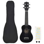 vidaXL Ukuleleset met tas voor kinderen sopraan 23 zwart, Muziek en Instrumenten, Verzenden, Nieuw