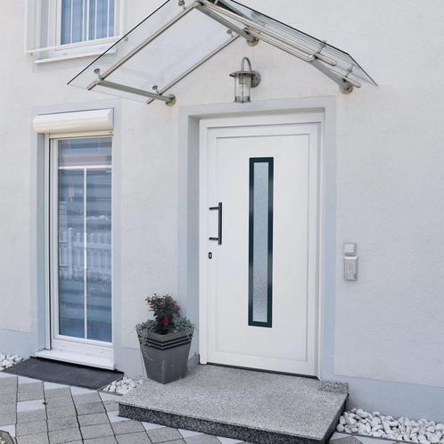 vidaXL Voordeur 108x200 cm PVC wit, Doe-het-zelf en Bouw, Deuren en Vliegenramen, Nieuw, Verzenden