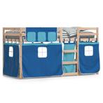 vidaXL Lit superposé avec rideaux bleu 90x200 cm bois, Maison & Meubles, Chambre à coucher | Lits, Neuf, Verzenden