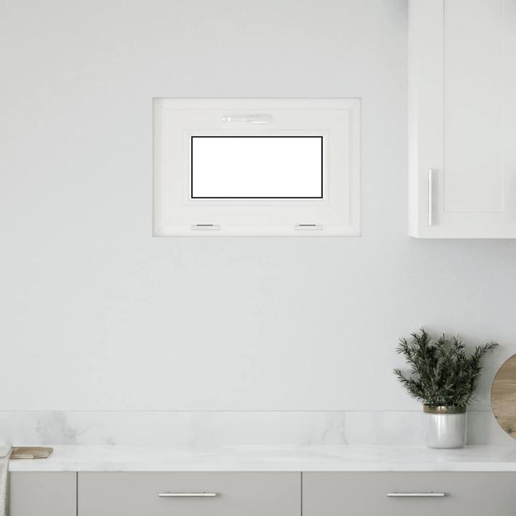 vidaXL Kelderraam RISOR 60x40 cm 2 glas kiepbaar wit, Doe-het-zelf en Bouw, Raamkozijnen en Schuifdeuren, Nieuw, Verzenden