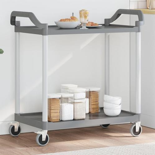 vidaXL Trolley 2-laags 99x50x97 cm aluminium grijs, Huis en Inrichting, Keuken | Keukenbenodigdheden, Nieuw, Verzenden