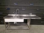 Wastafel | RVS | trespa | 215cm, Gebruikt