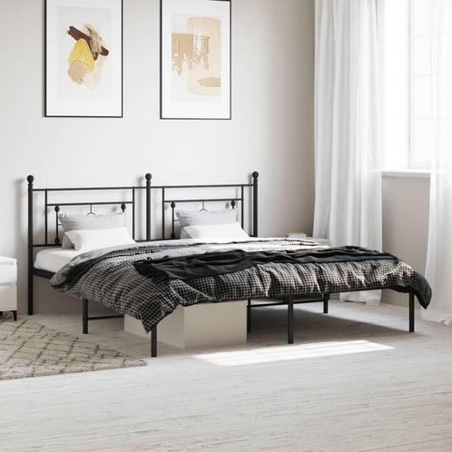 vidaXL Bedframe met hoofdbord metaal zwart 180x200 cm, Huis en Inrichting, Slaapkamer | Bedden, Nieuw, Verzenden
