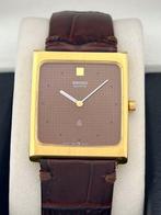 Seiko - Sans Prix de Réserve - 18K GP Oversize Brown Waffle, Handtassen en Accessoires, Horloges | Antiek